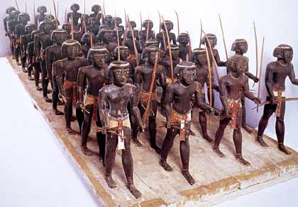 Model of Nubian bowmen